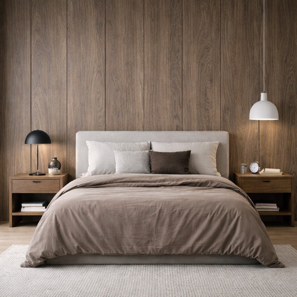 106" Tall ULTRALIGHT Flexible Lightweight Full Walnut Accent Wall Panels with Black Felt Backing - Slats.co