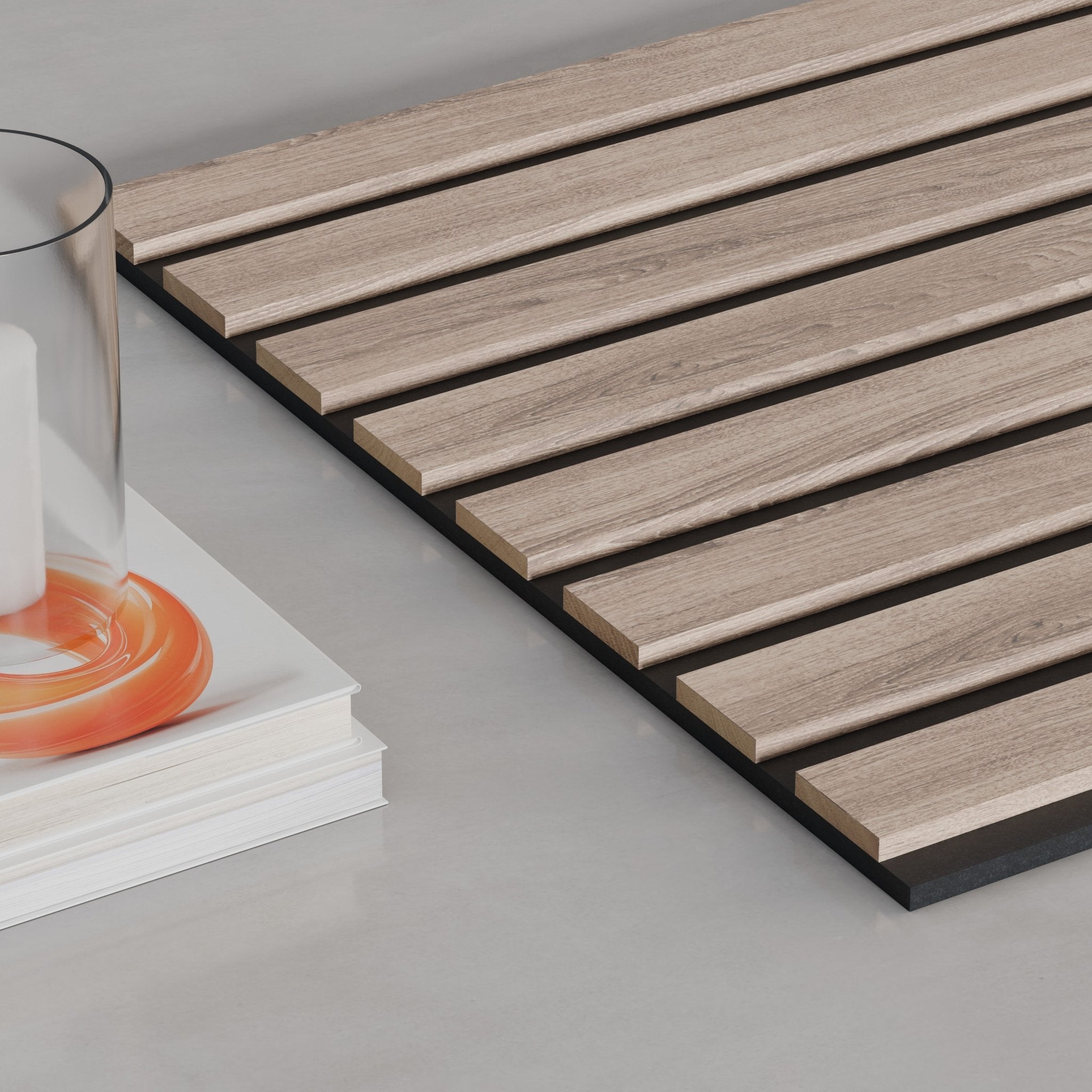 118" American Walnut TrueWood Lite 3 - Sided Veneer Acoustic Slat Panel - Slats.co