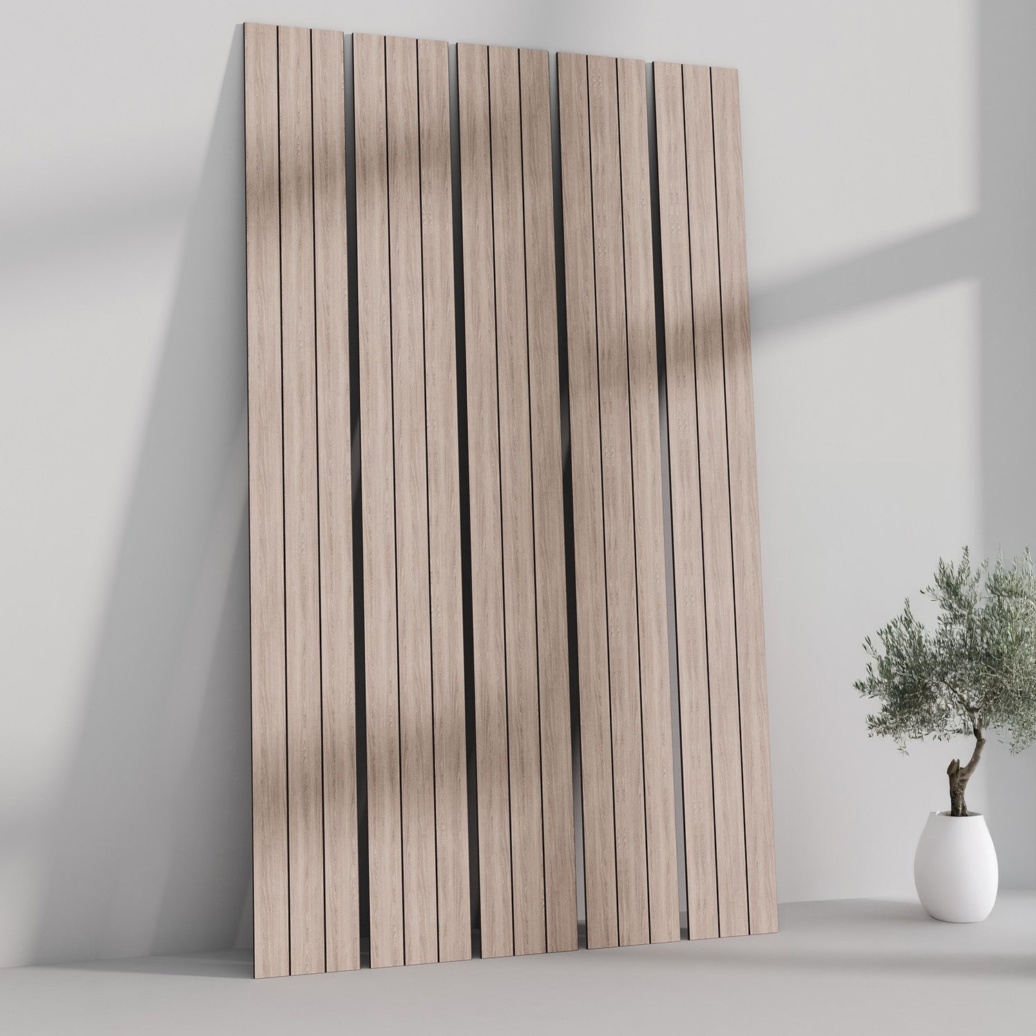 ULTRALIGHT Wide Flexible Lightweight Walnut Acoustic Wood Slat Wall Panels with Brown Felt Backing