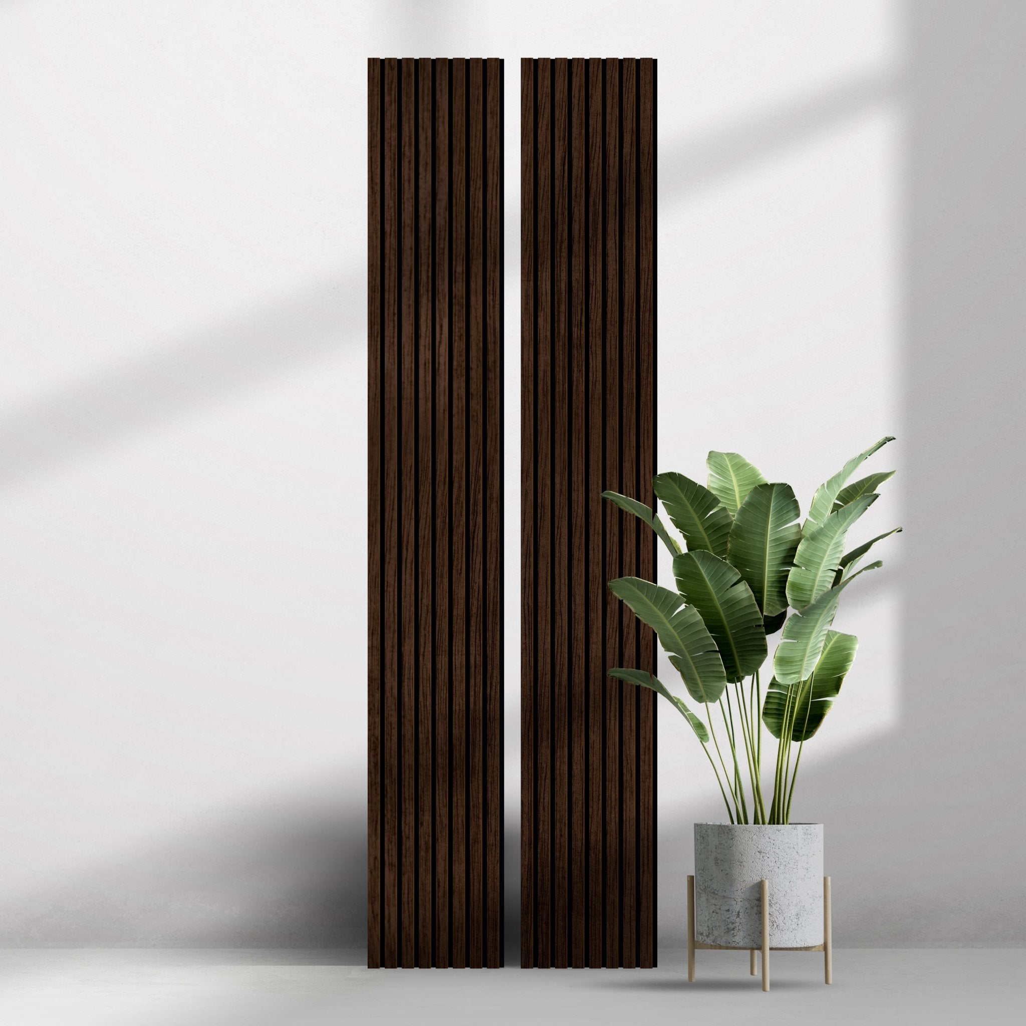 African Walnut 100% Solid Acoustic Wood Slat Wall Panels with Black Felt Backing - Slats.co