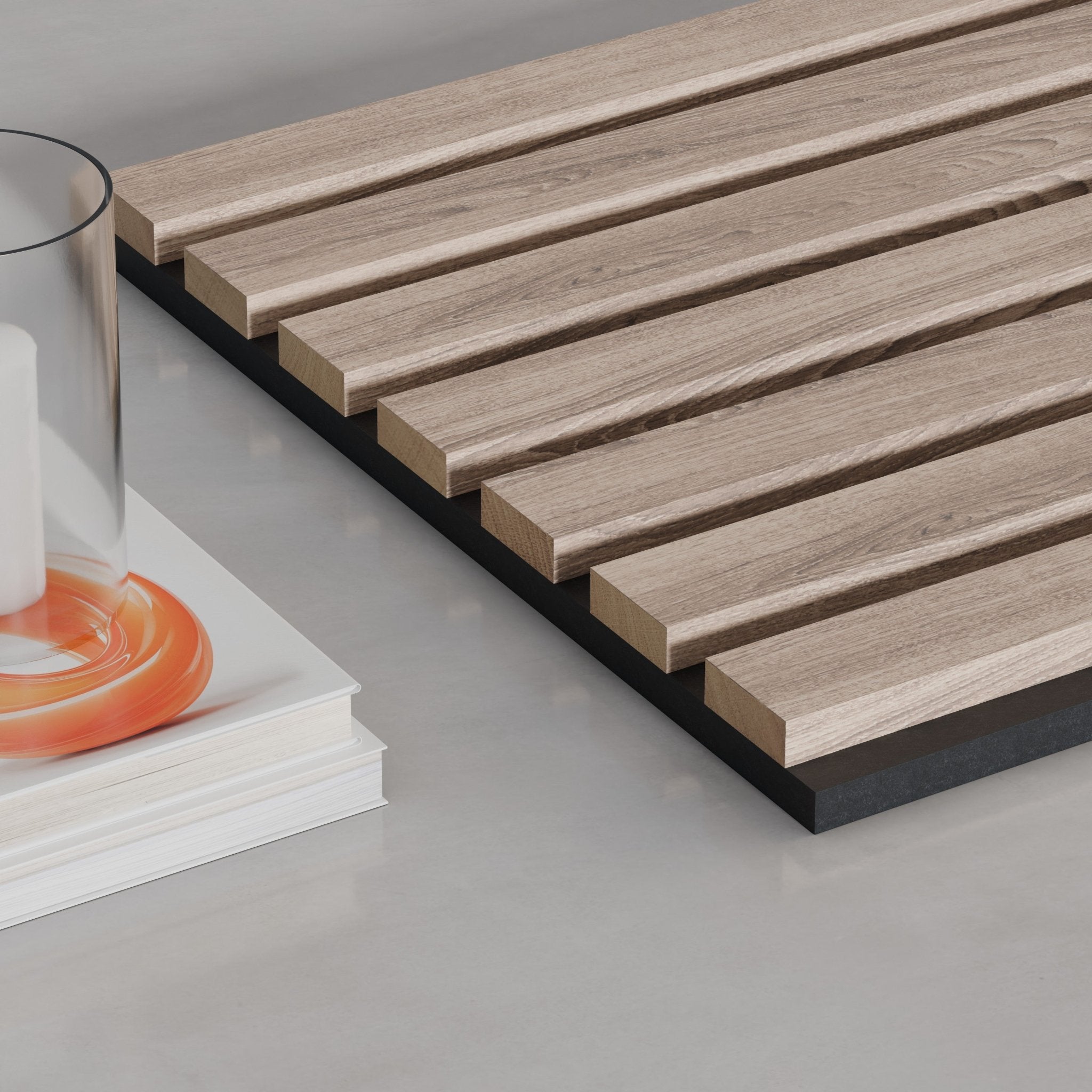 American Walnut TrueWood 3 - Sided Veneer Acoustic Slat Panel - Slats.co