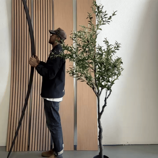 ULTRALIGHT Flexible Lightweight Black Oak Acoustic Wood Slat Wall Panels with Black Felt Backing