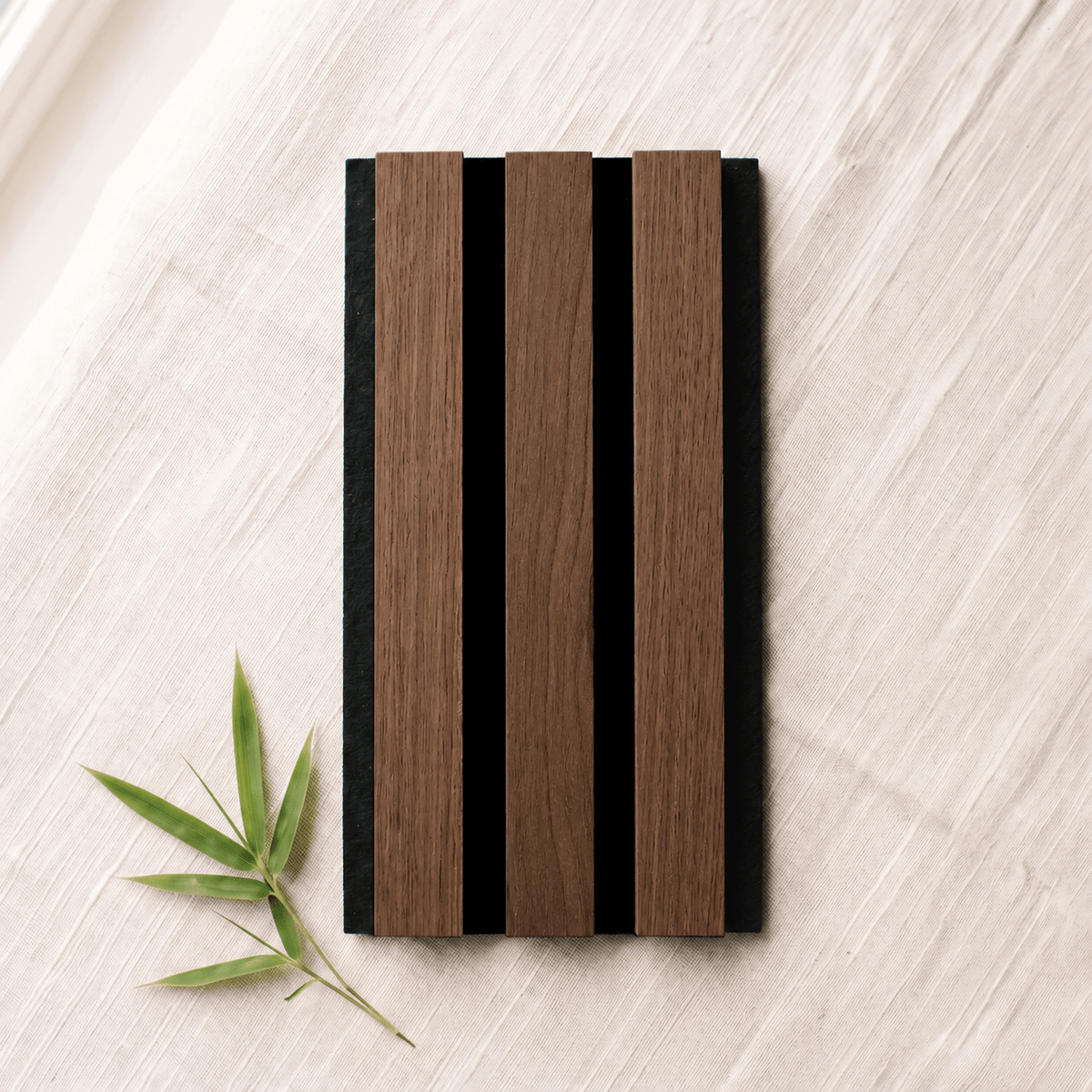 TrueWood Lite Acoustic Slat Panel Sample – Dark Smoke Oak, Black Felt - Slats.co