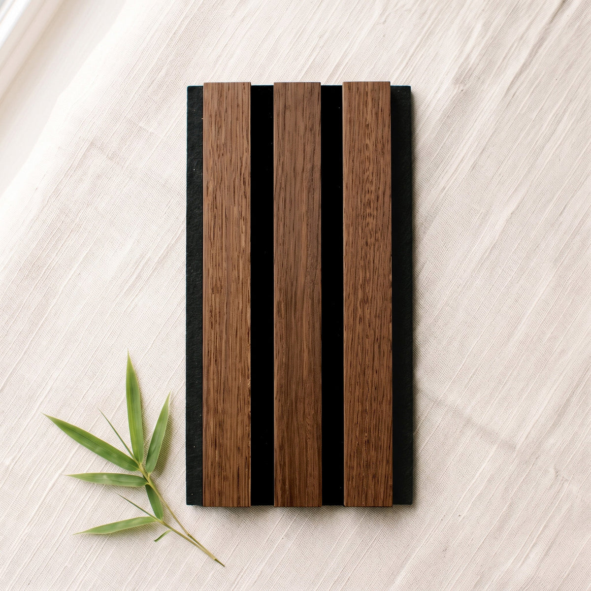 TrueWood Lite Acoustic Slat Panel Sample – Dark Smoke Oak, Black Felt - Slats.co