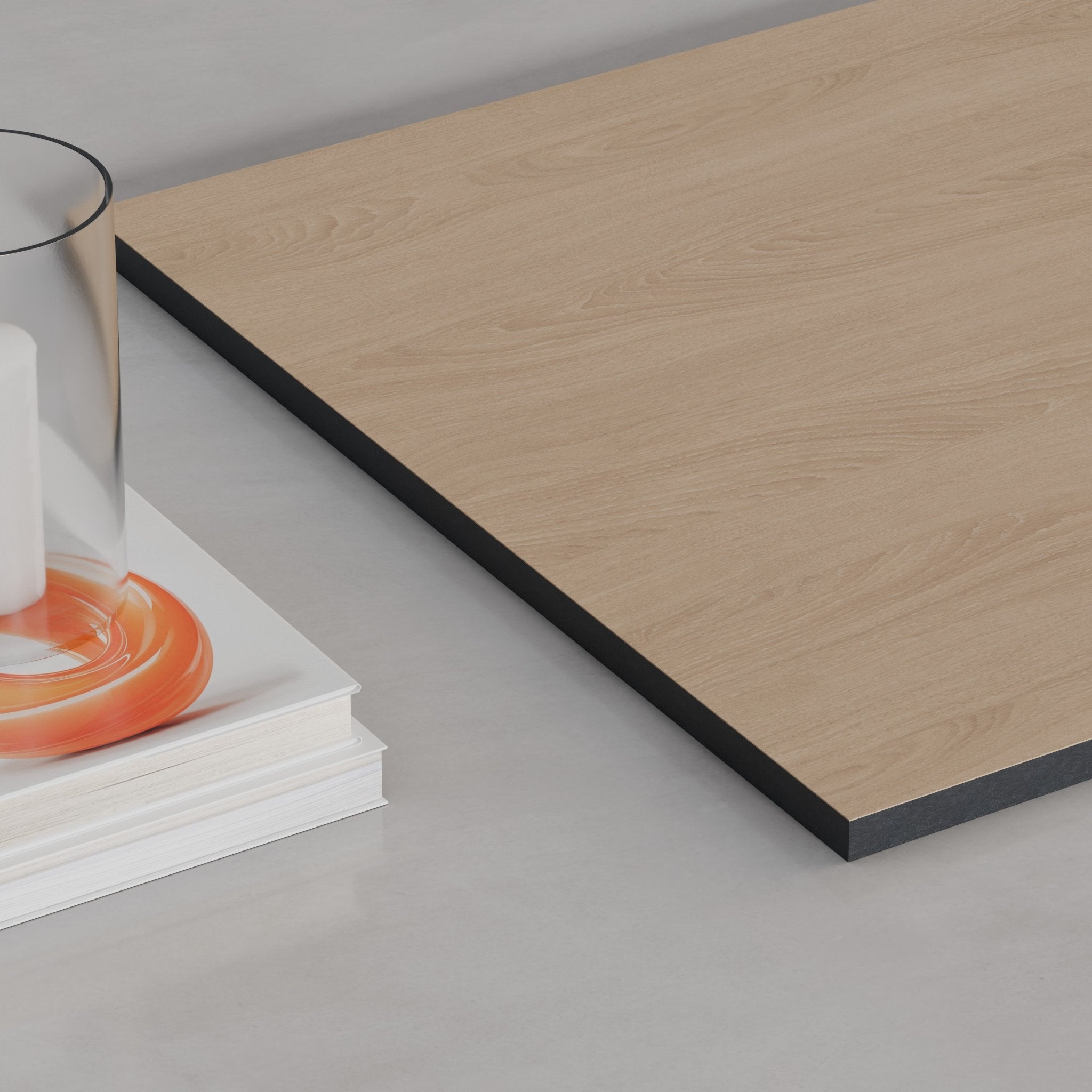 ULTRALIGHT Flexible Lightweight Full White Oak Accent Wall Panels with Black Felt Backing - Slats.co