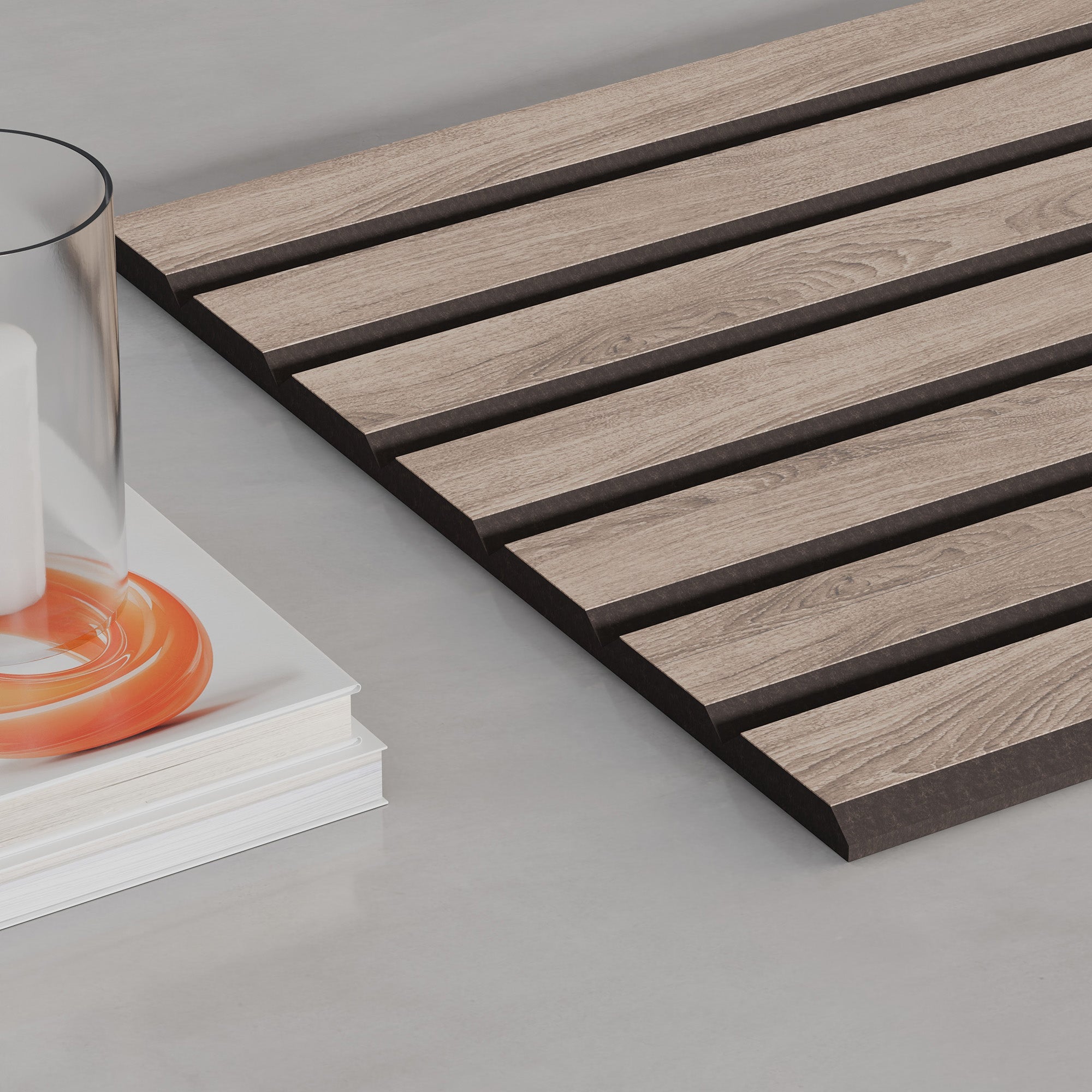 ULTRALIGHT Flexible Lightweight Walnut Acoustic Wood Slat Wall Panels with Brown Felt Backing - Slats.co