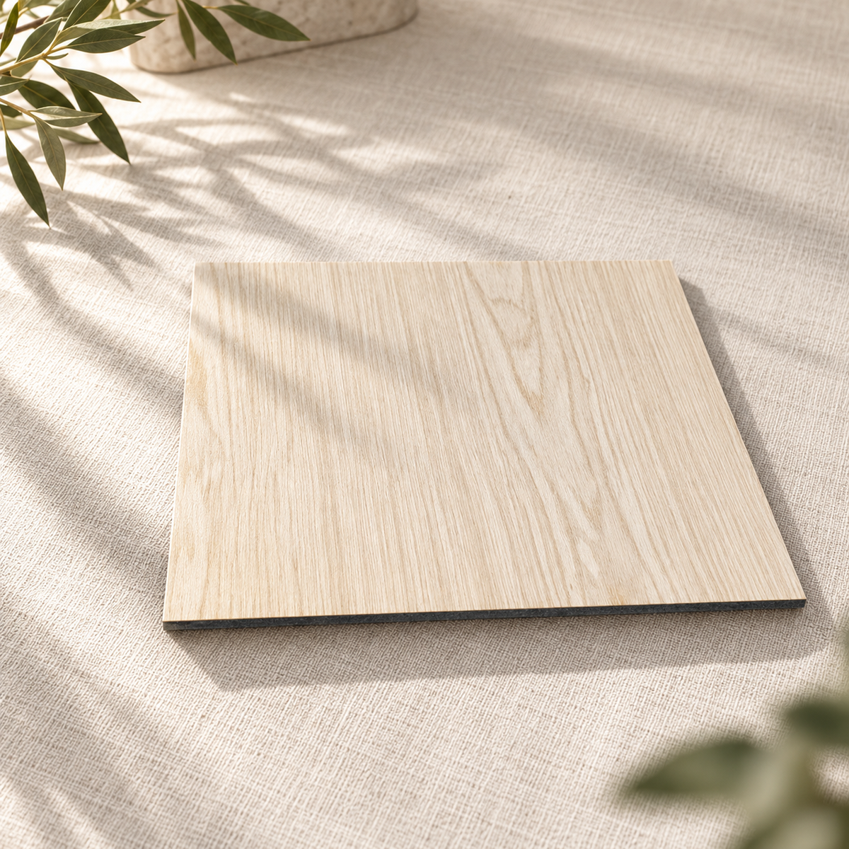 ULTRALIGHT Accent Wall Panel Sample in White Oak, Black Felt