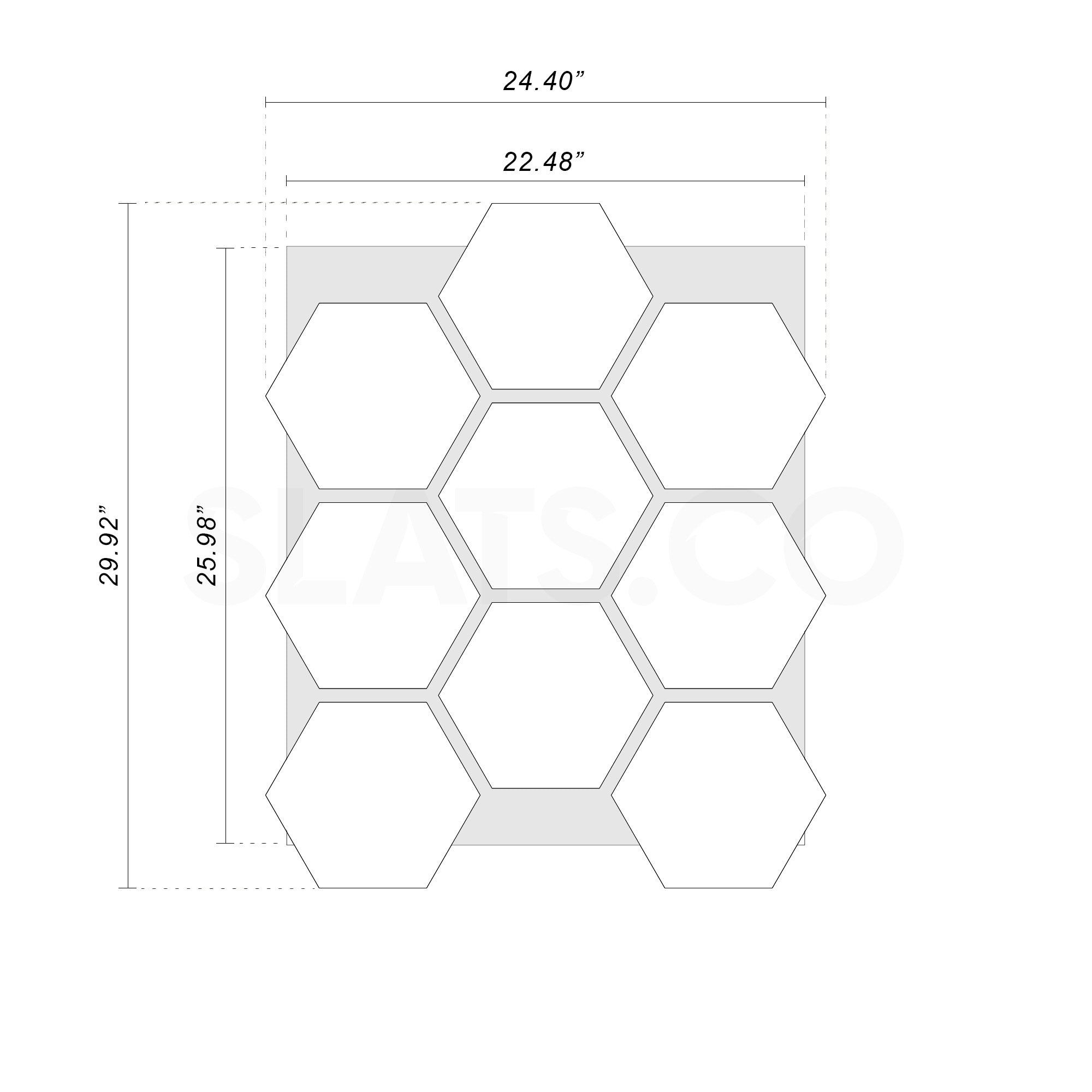 Walnut Acoustic Hexagon Wood Panel with Black Felt Backing - Slats.co