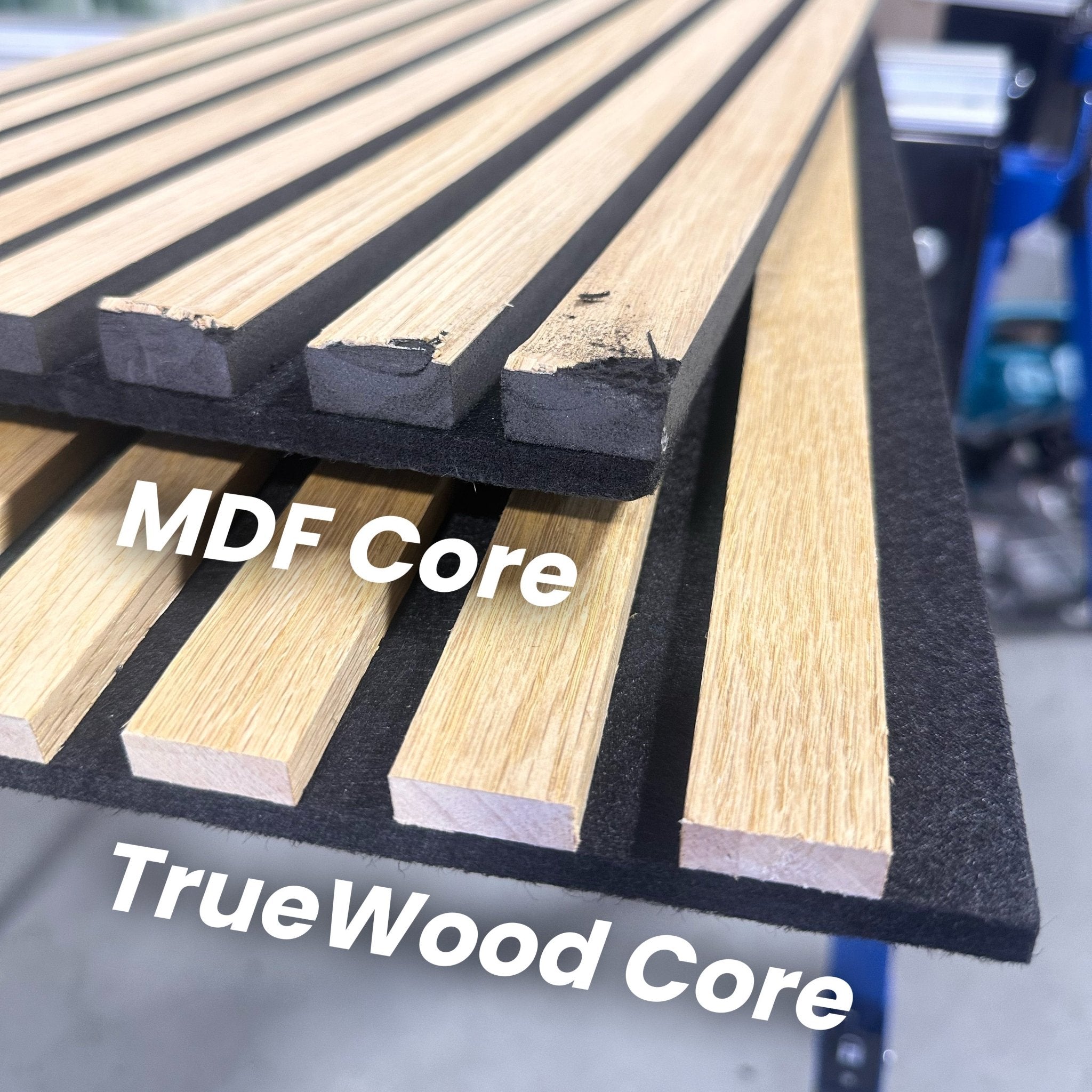White Oak TrueWood 3 - Sided Veneer Acoustic Slat Panel with Grey Felt Backing - Slats.co