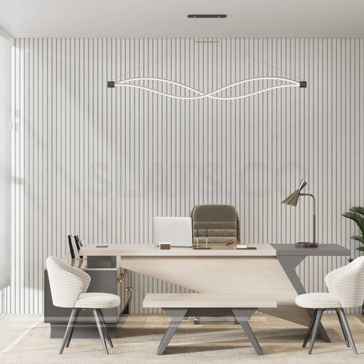 Wall Slat Acoustic Panel in Diamond White, Grey Felt - Slats.co