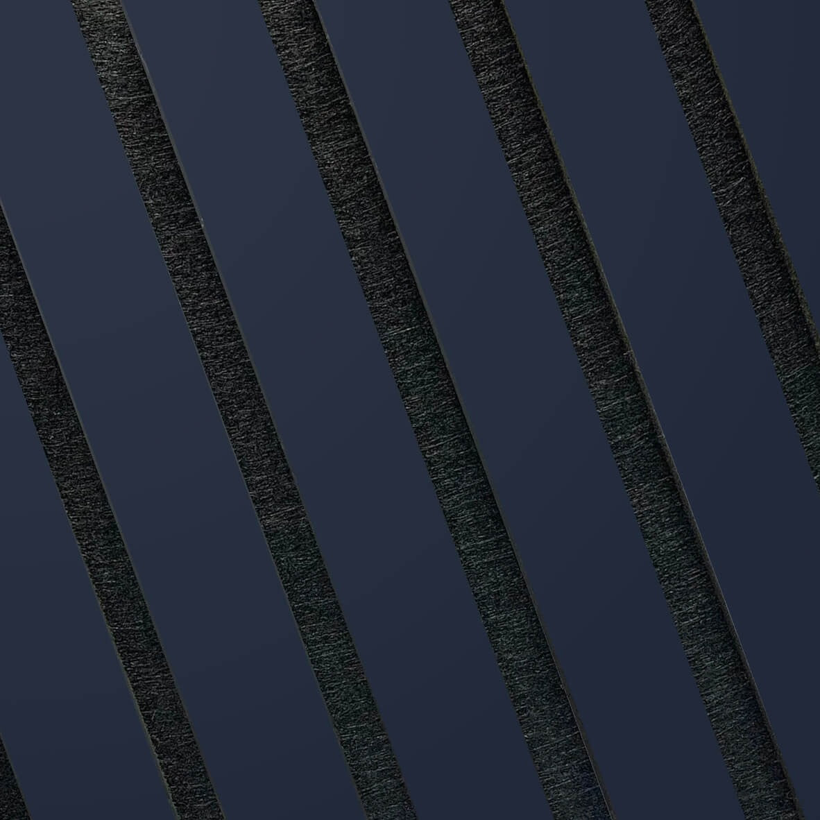 Wall Slat Acoustic Panel Sample in Deep Indigo, Black Felt - Slats.co