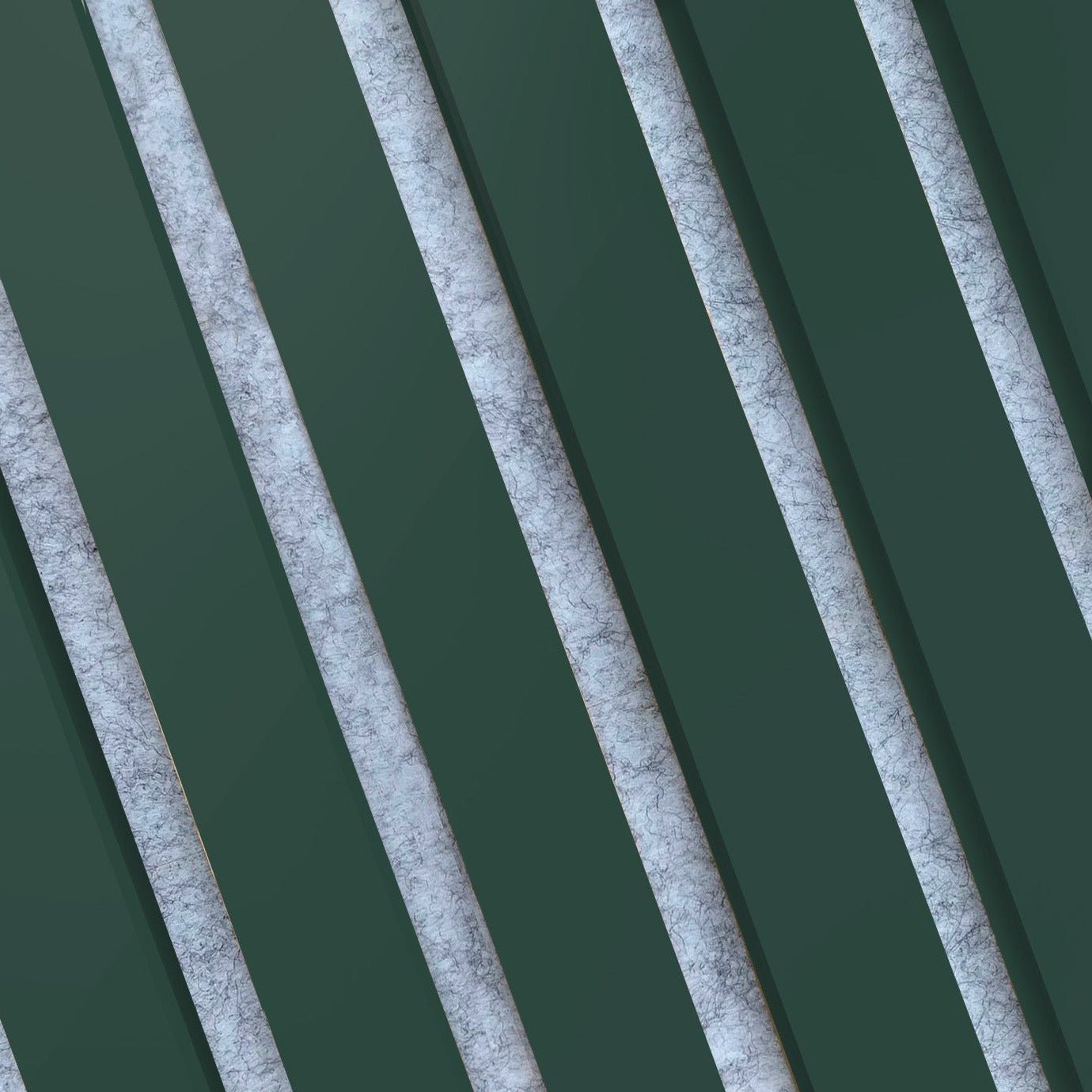 Wall Slat Acoustic Panel Sample in Forest Green, Grey Felt - Slats.co
