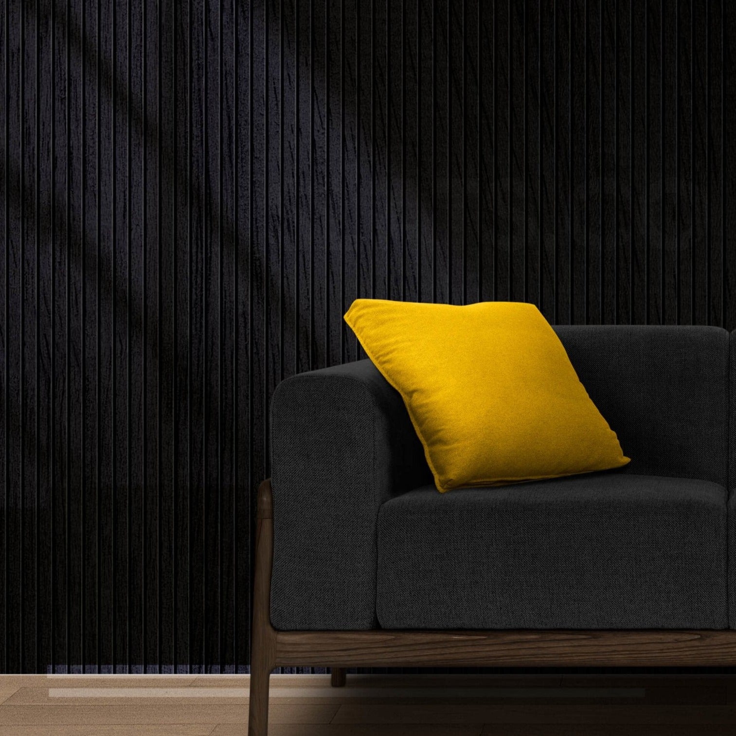 Wood Slat Acoustic Panel in Natural Black Oak, Black Felt - Slats.co