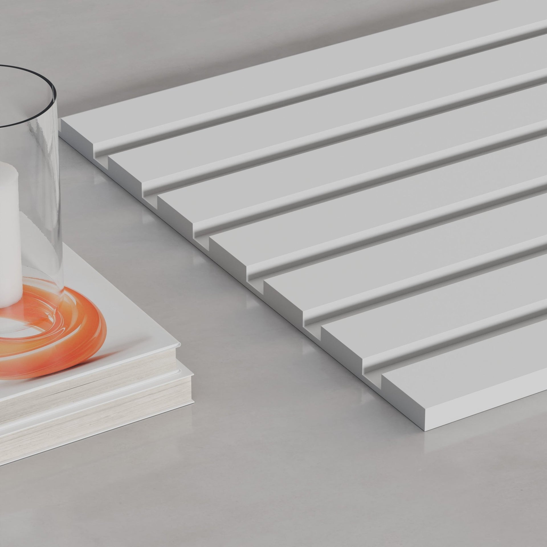 106" Slat Paint Ready Fluted Wall Panels