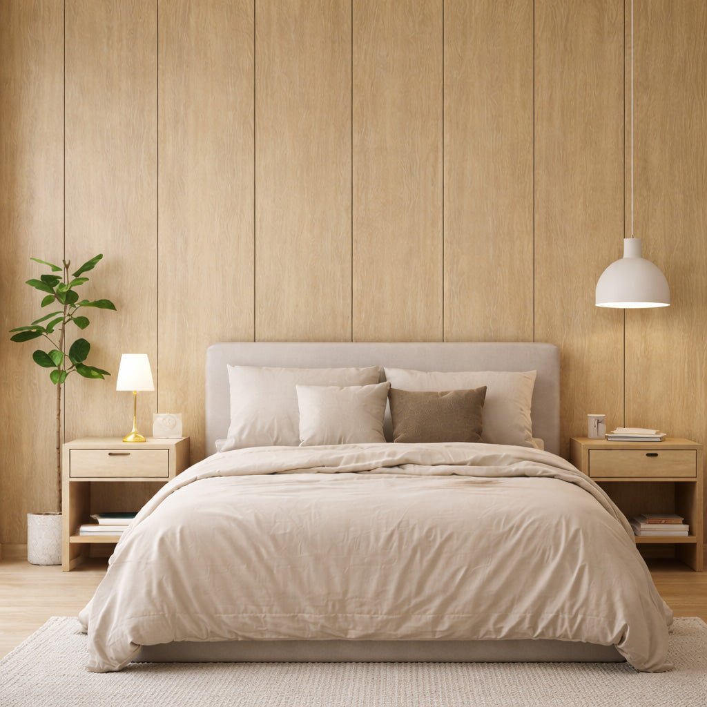 106" Tall ULTRALIGHT Flexible Lightweight Full White Oak Accent Wall Panels with Black Felt Backing - Slats.co