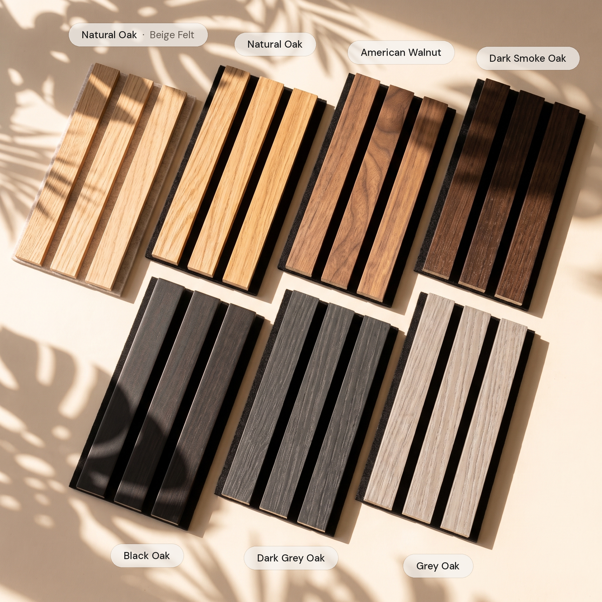 TrueWood 3-Sided Veneer Acoustic Slat Panel Sample Kit