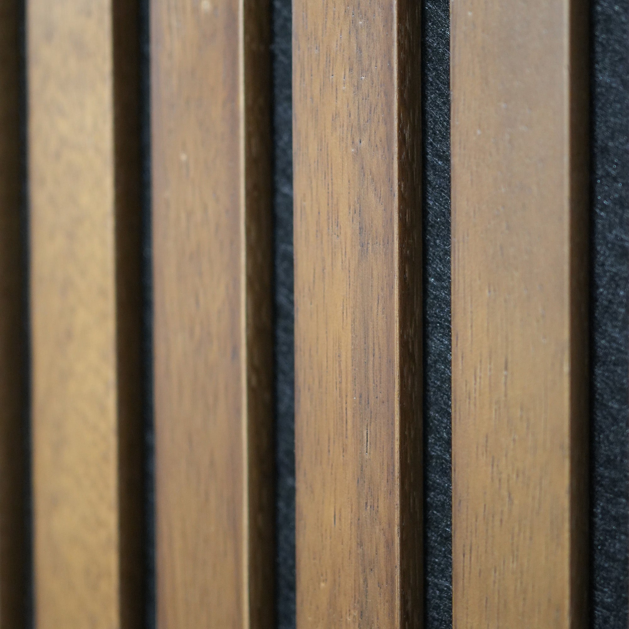 African Walnut 100% Solid Acoustic Wood Slat Wall Panels with Black Felt Backing - Slats.co