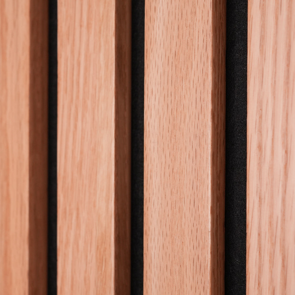 American Red Oak 100% Solid Acoustic Wood Slat Wall Panels with Black