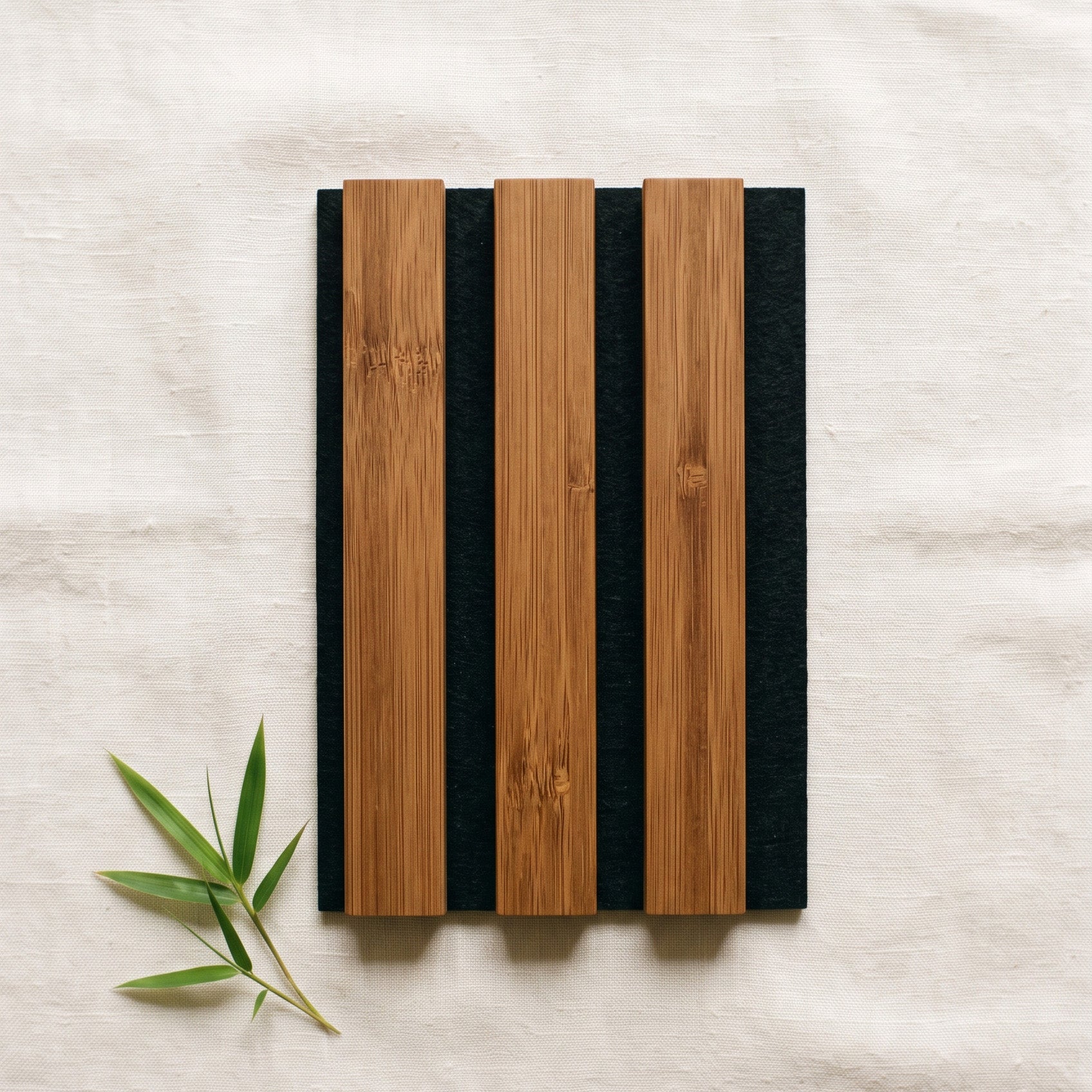 Solid Bamboo Slat Panel Sample – Medium Brown