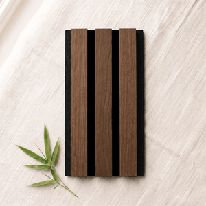 TrueWood Lite Acoustic Slat Panel Sample – Dark Smoke Oak, Black Felt