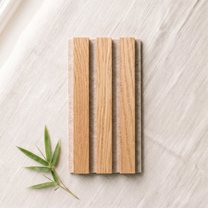 TrueWood Lite Acoustic Slat Panel Sample – Natural Oak, Oatmeal Felt