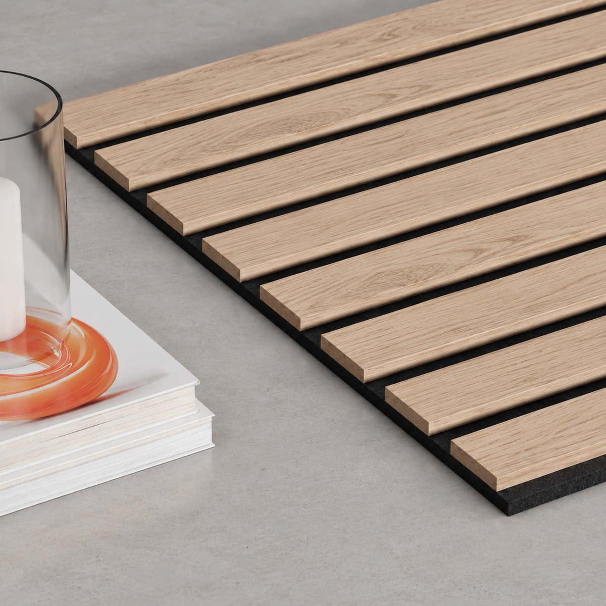 Natural Oak TrueWood Lite 3-Sided Veneer Acoustic Slat Panel