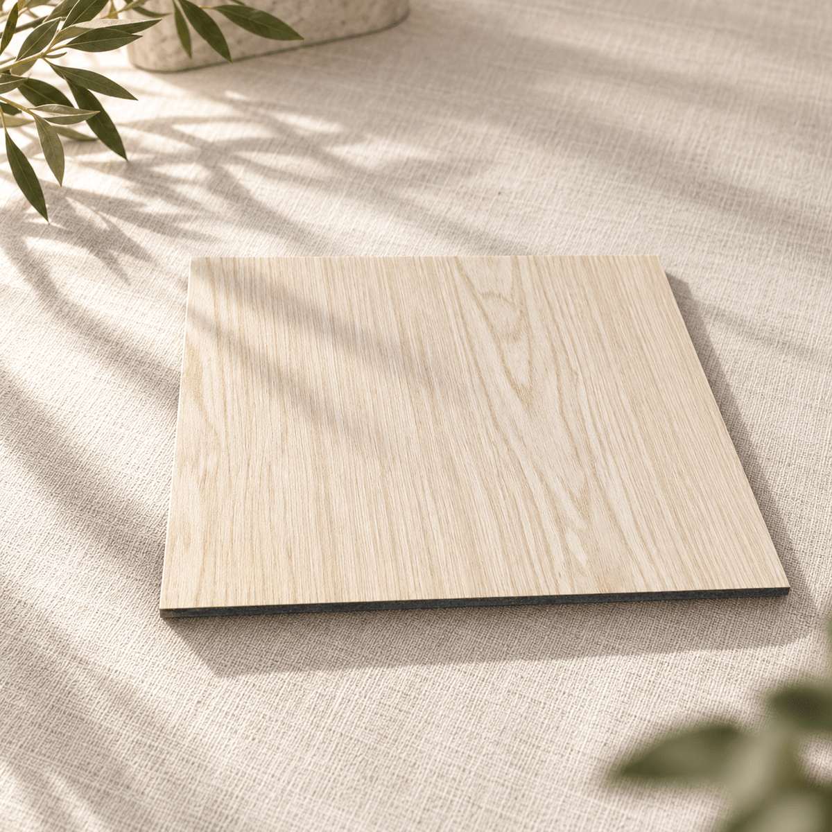 ULTRALIGHT Accent Wall Panel Sample in White Oak, Black Felt - Slats.co