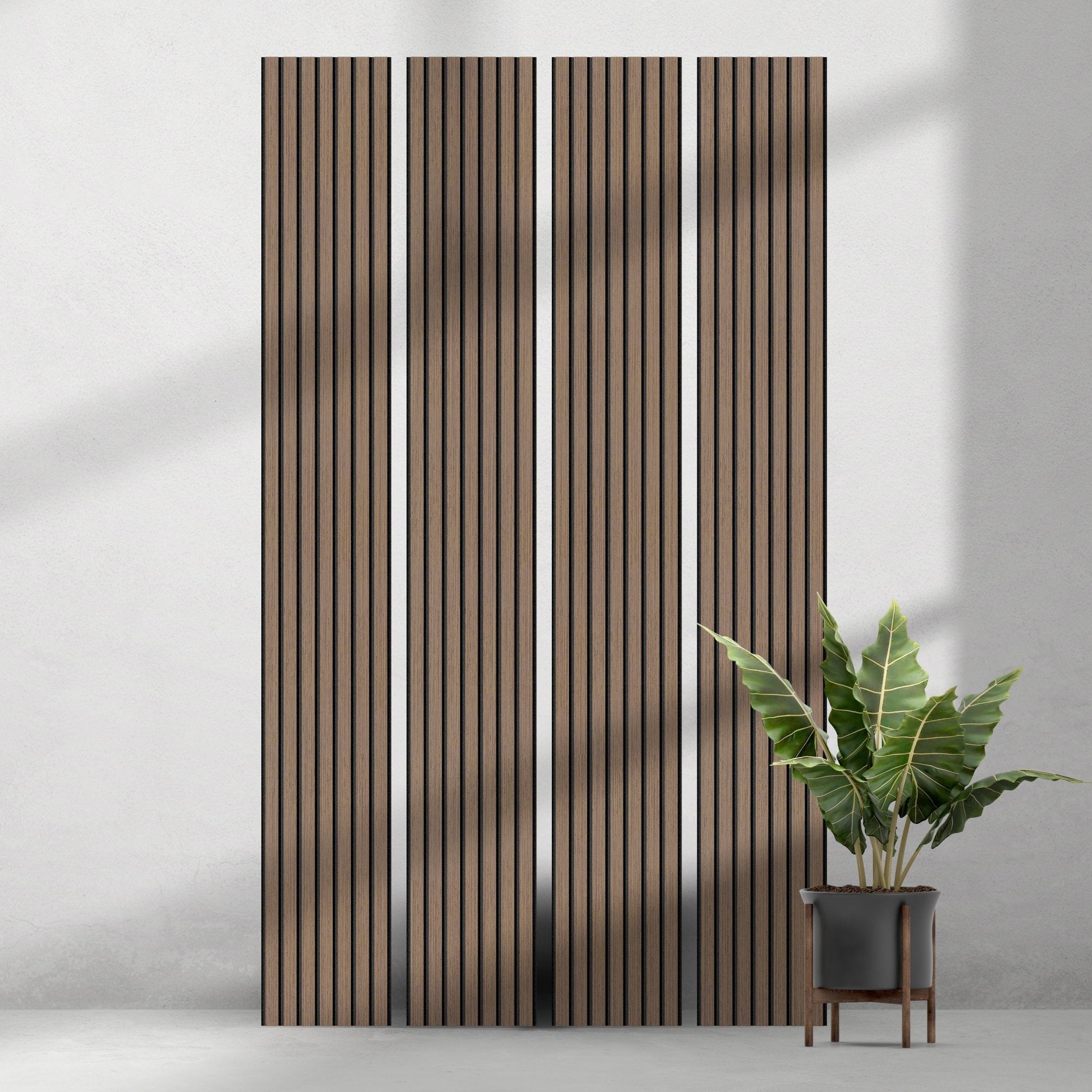 ULTRALIGHT Flexible Lightweight Walnut Acoustic Wood Slat Wall Panels with Black Felt Backing - Slats.co