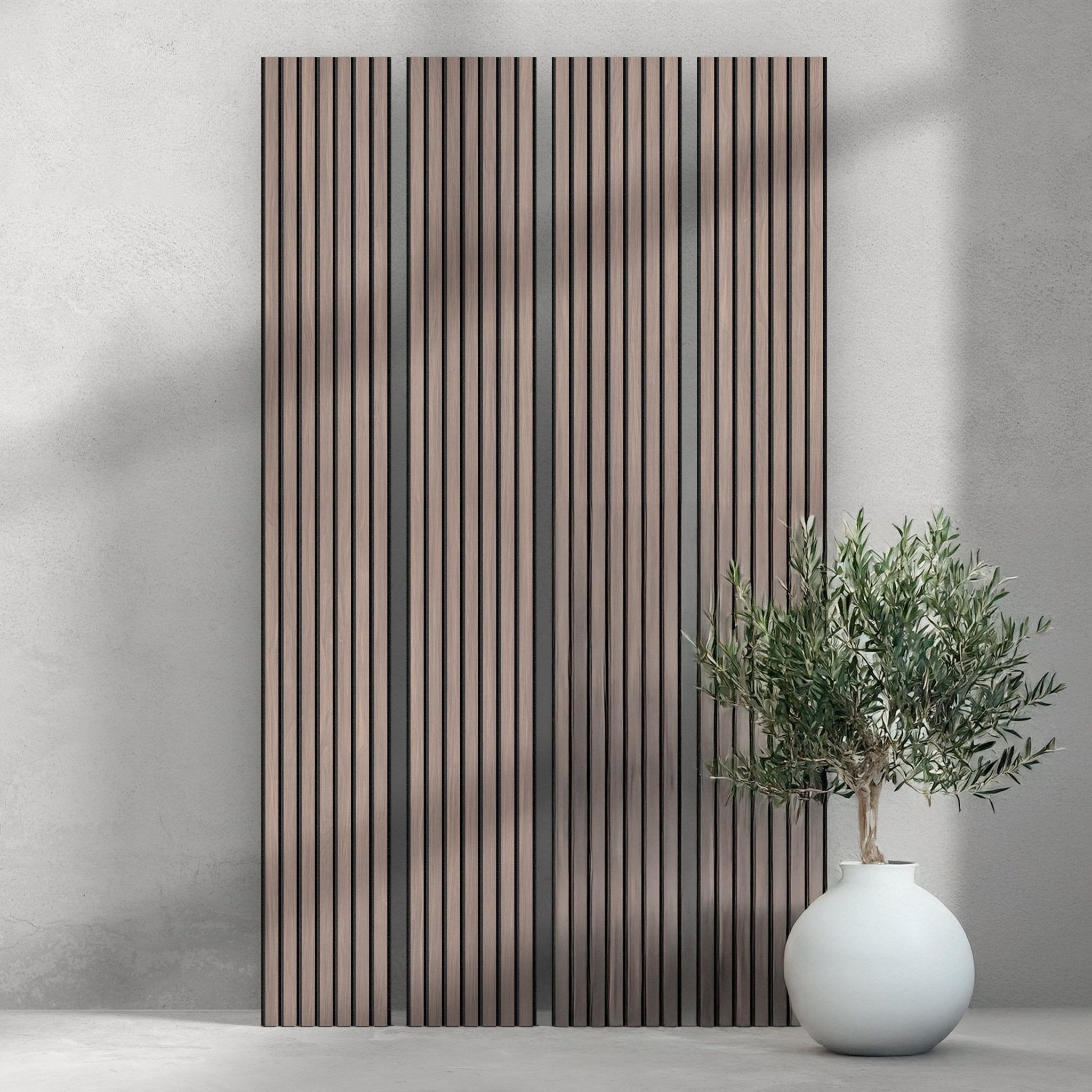 ULTRALIGHT Flexible Lightweight Walnut Acoustic Wood Slat Wall Panels with Black Felt Backing - Slats.co