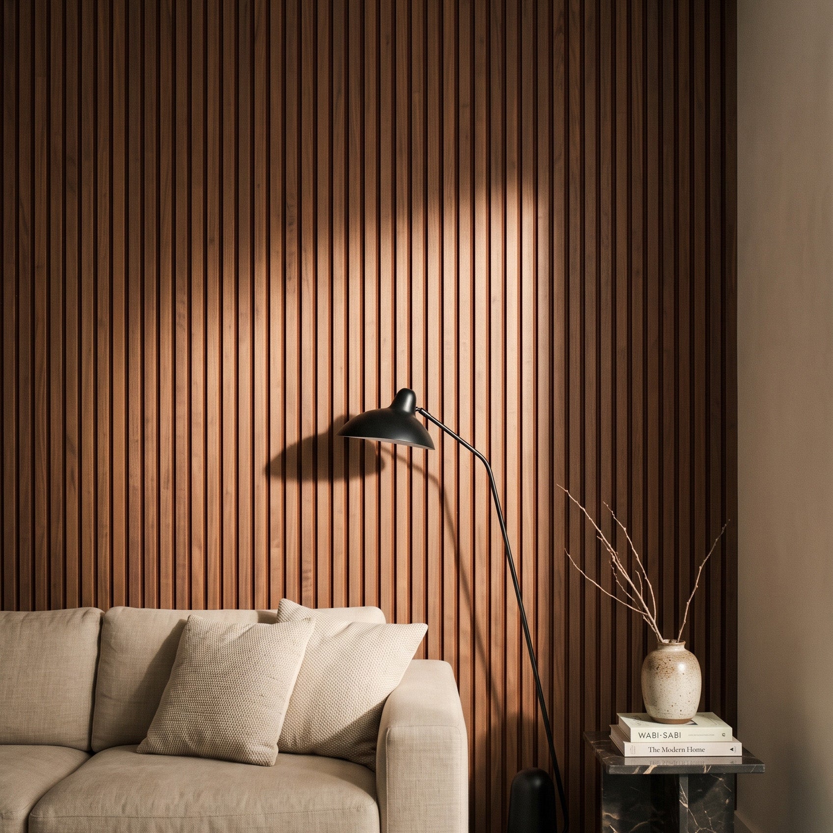 ULTRALIGHT Flexible Lightweight Walnut Acoustic Wood Slat Wall Panels with Brown Felt Backing - Slats.co