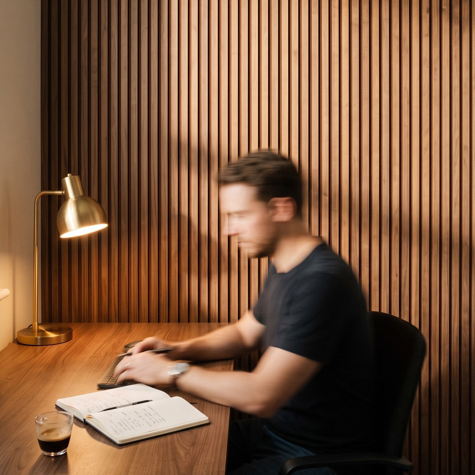 ULTRALIGHT Flexible Lightweight Walnut Acoustic Wood Slat Wall Panels with Brown Felt Backing - Slats.co