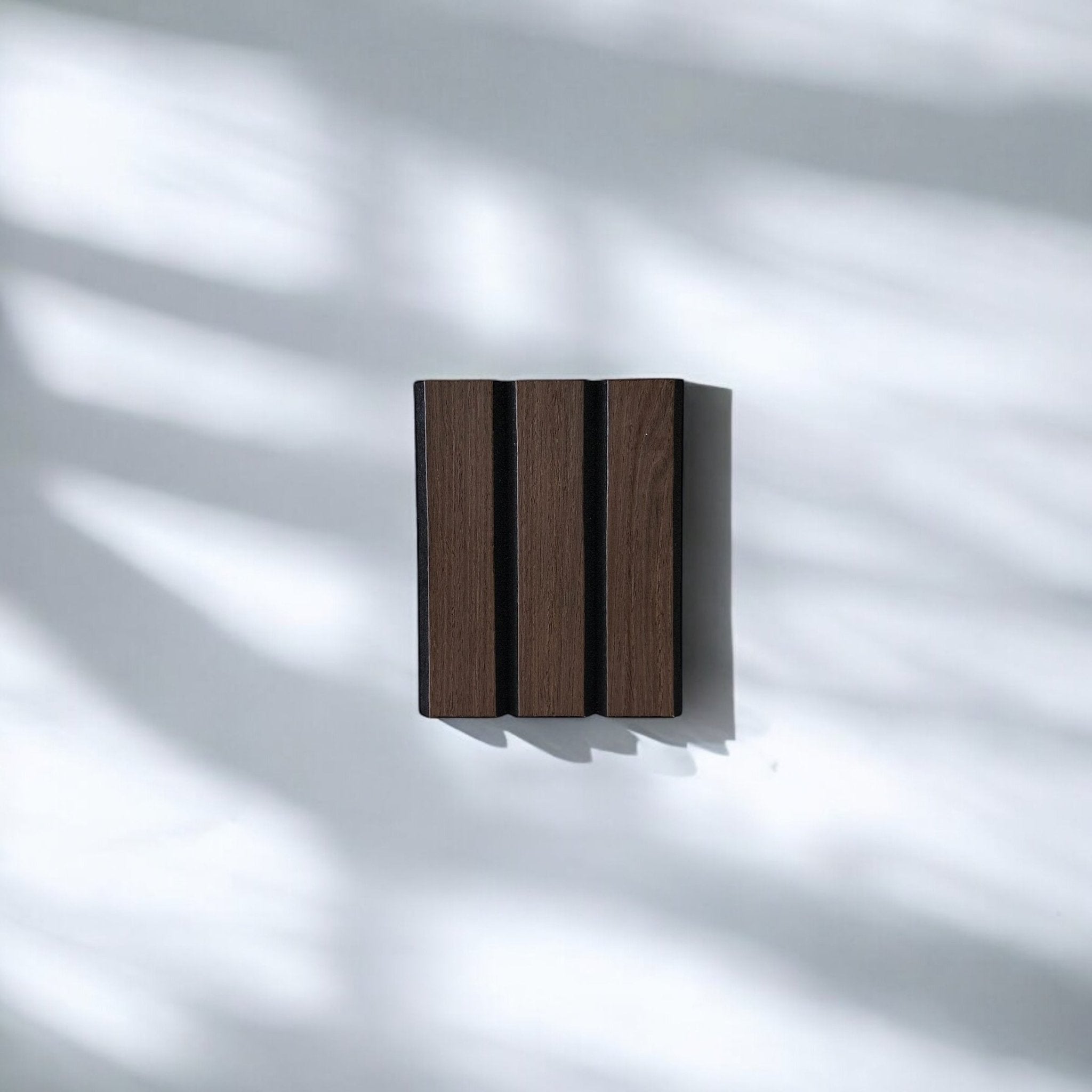 ULTRALIGHT Wood Slat Acoustic Panel Sample in Dark Smoke Oak, Black Felt - Slats.co