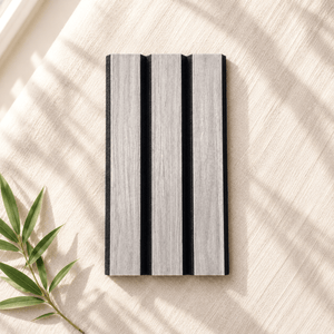 ULTRALIGHT Wood Slat Acoustic Panel Sample in Grey Oak, Black Felt