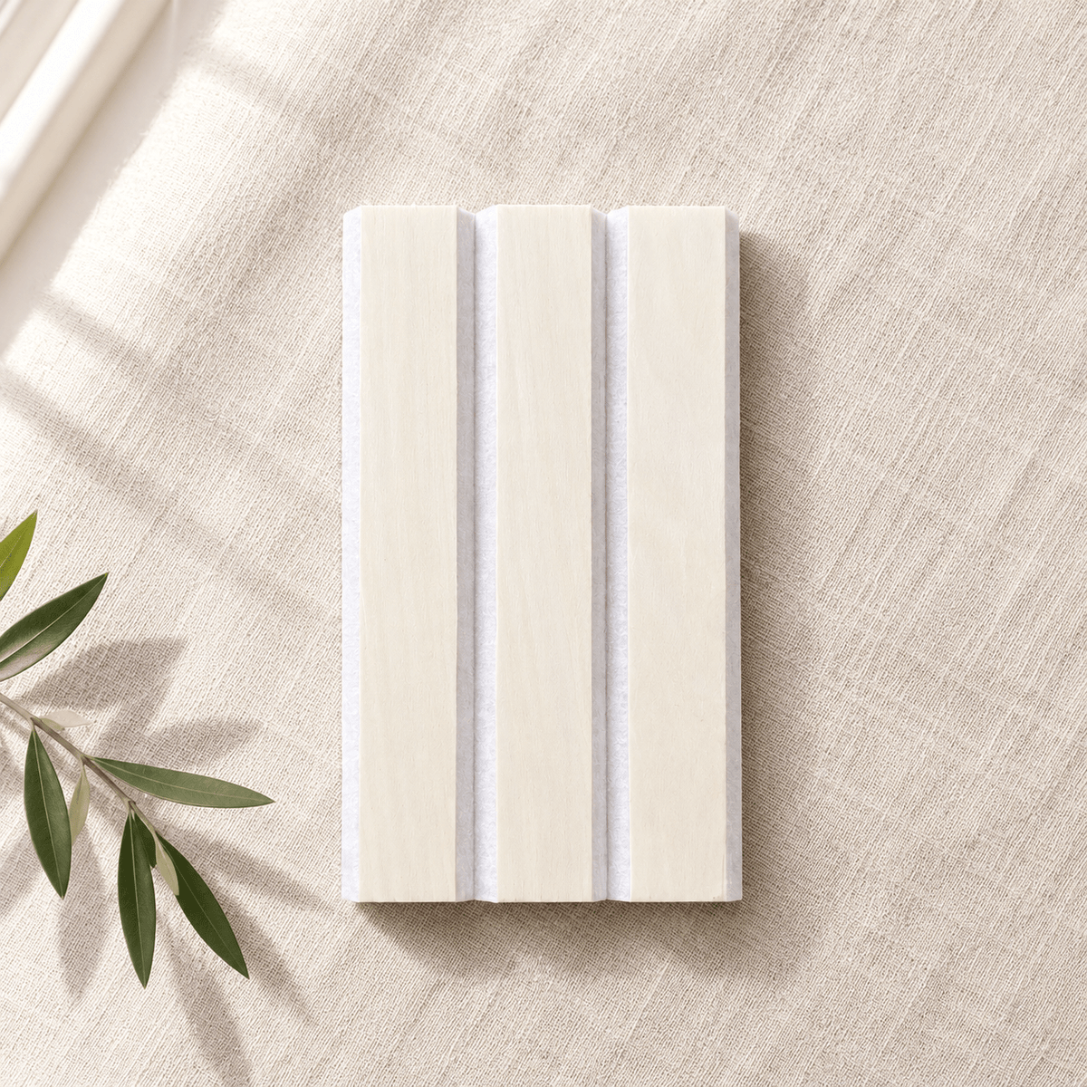 ULTRALIGHT Wood Slat Acoustic Panel Sample in Maple, Beige Felt - Slats.co