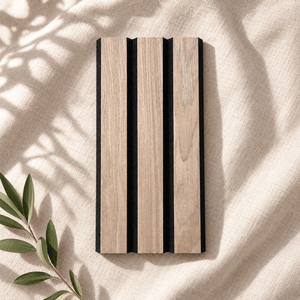 ULTRALIGHT Wood Slat Acoustic Panel Sample in Walnut, Black Felt