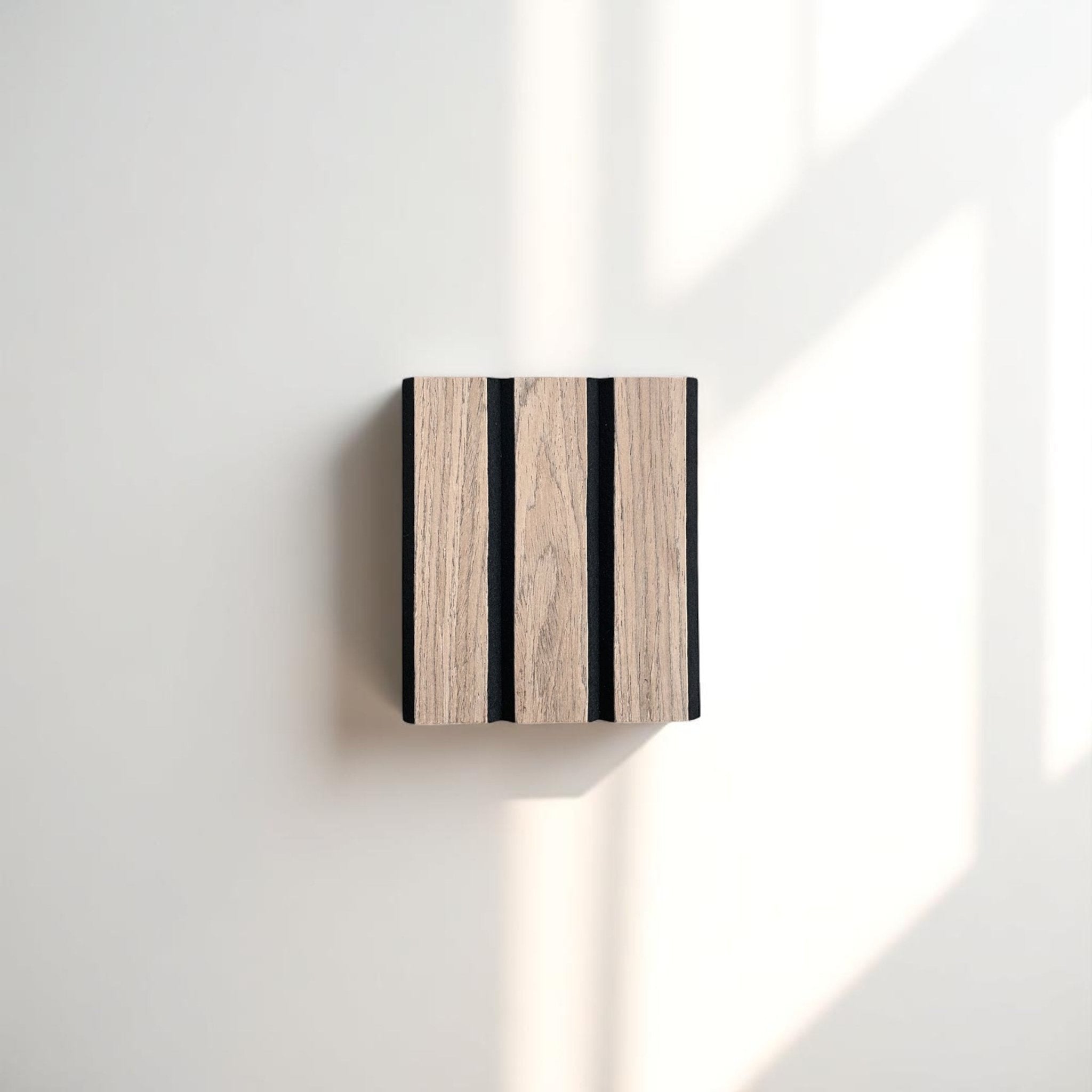 ULTRALIGHT Wood Slat Acoustic Panel Sample in Walnut, Black Felt - Slats.co