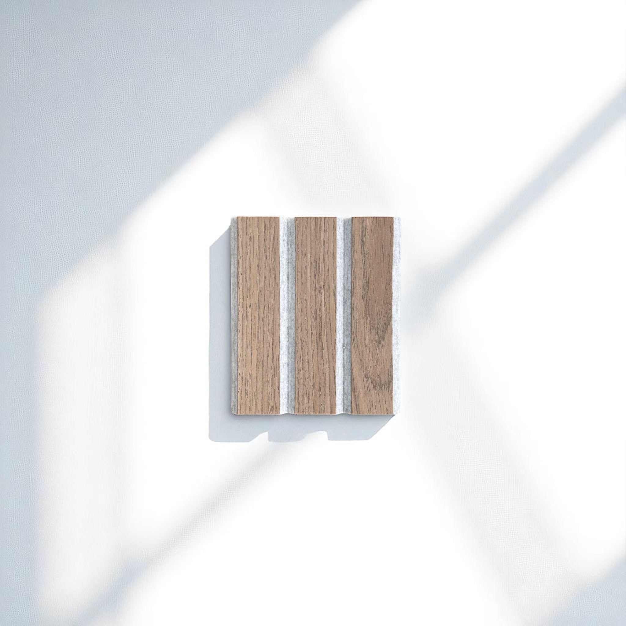 ULTRALIGHT Wood Slat Acoustic Panel Sample in Walnut, Grey Felt - Slats.co