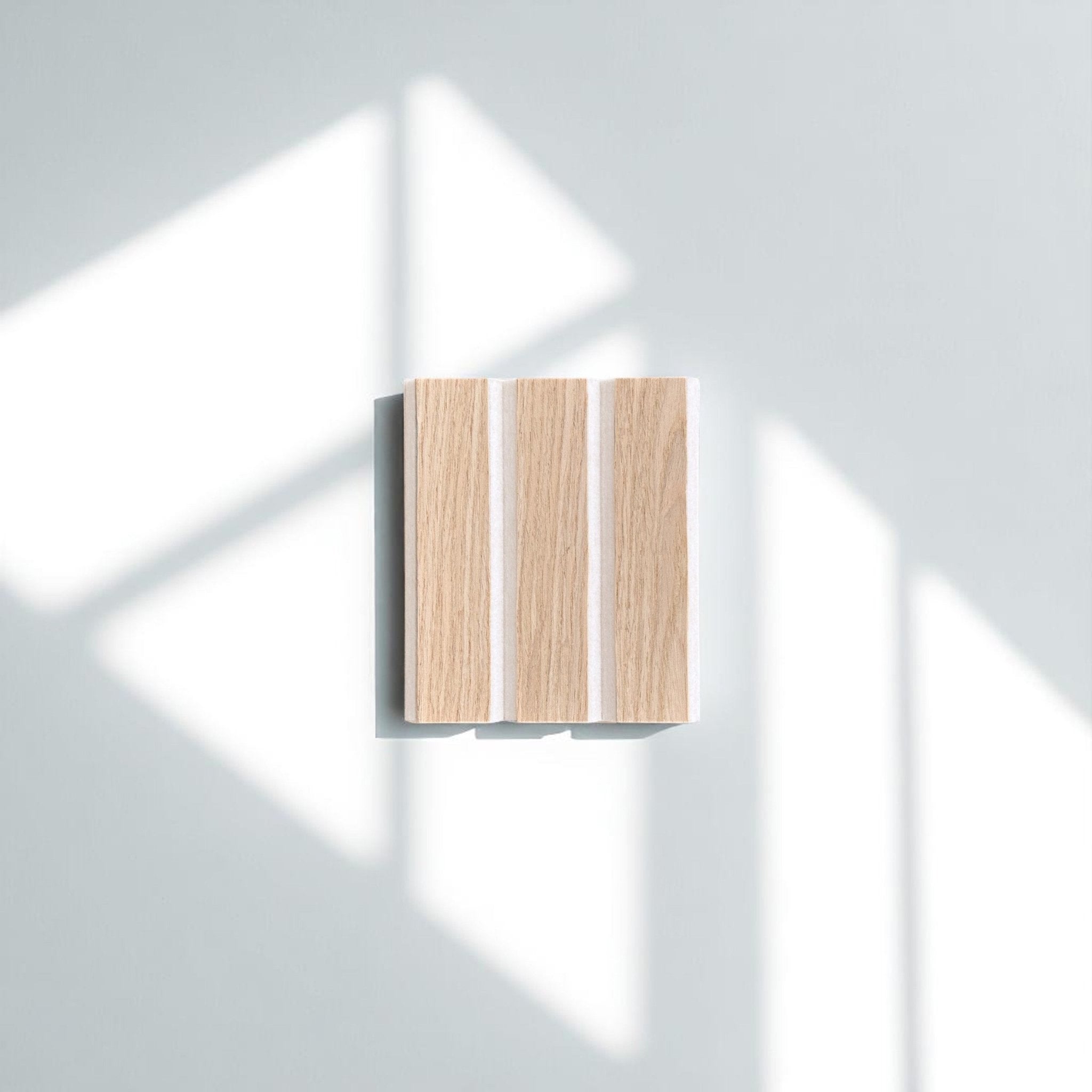 ULTRALIGHT Wood Slat Acoustic Panel Sample in White Oak, Beige Felt - Slats.co