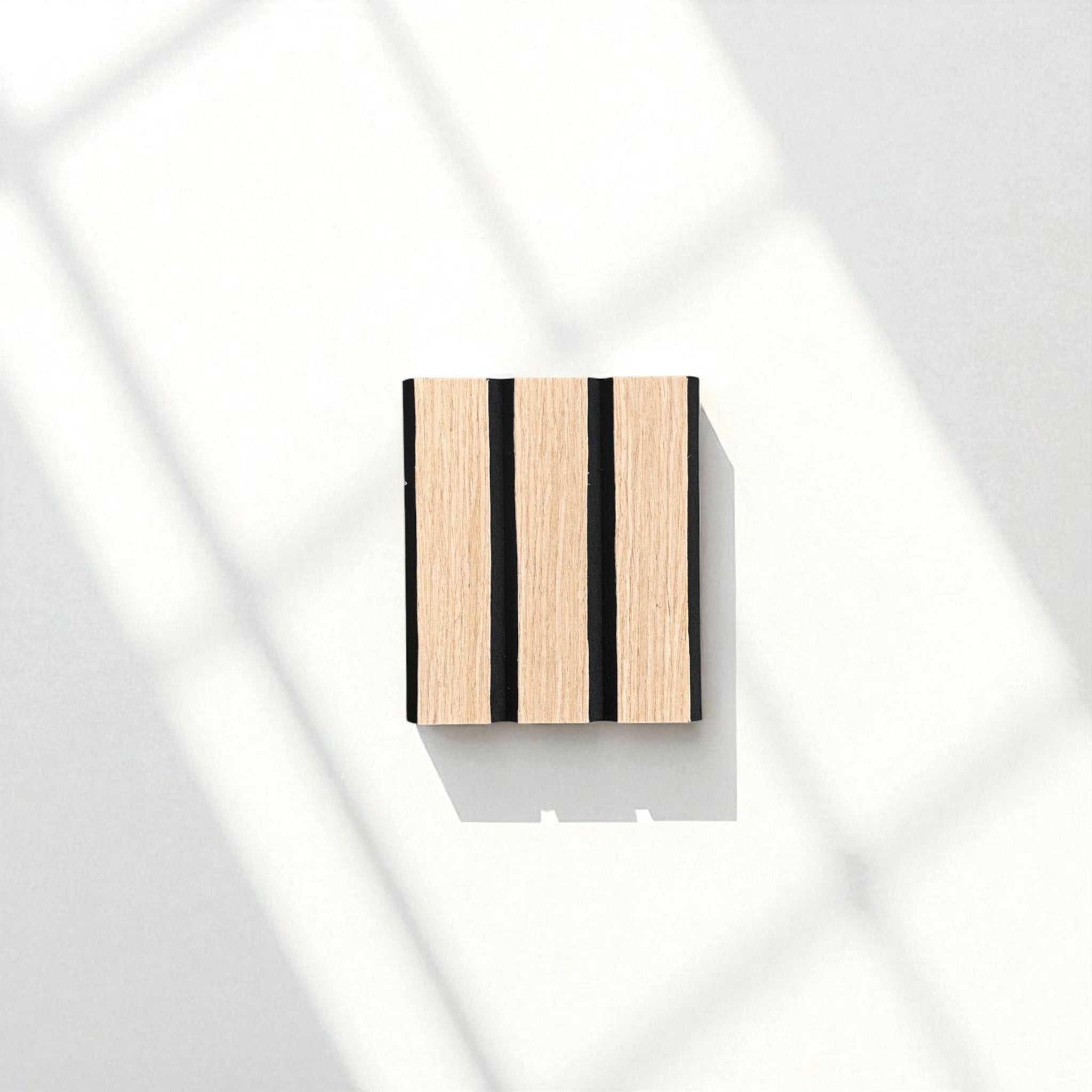 ULTRALIGHT Wood Slat Acoustic Panel Sample in White Oak, Black Felt - Slats.co