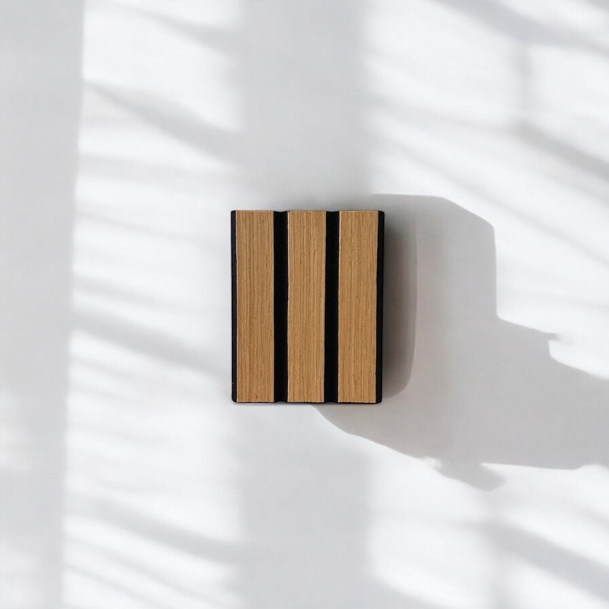 ULTRALIGHT Wood Slat Acoustic Panel Sample in White Oak, Black Felt - Slats.co