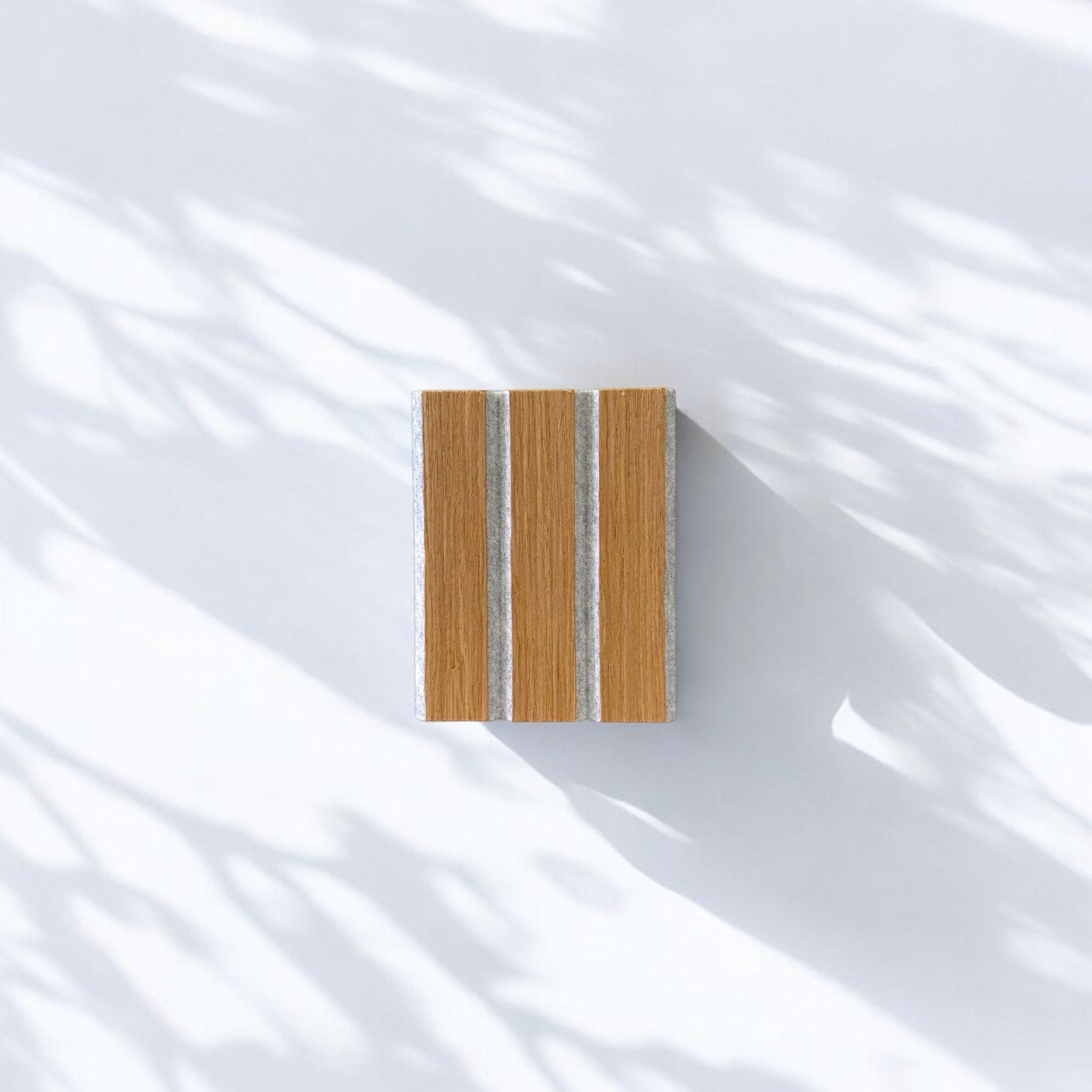 ULTRALIGHT Wood Slat Acoustic Panel Sample in White Oak, Grey Felt - Slats.co