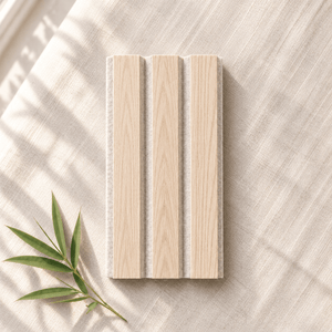 ULTRALIGHT Wood Slat Acoustic Panel Sample in White Oak, Oatmeal Felt