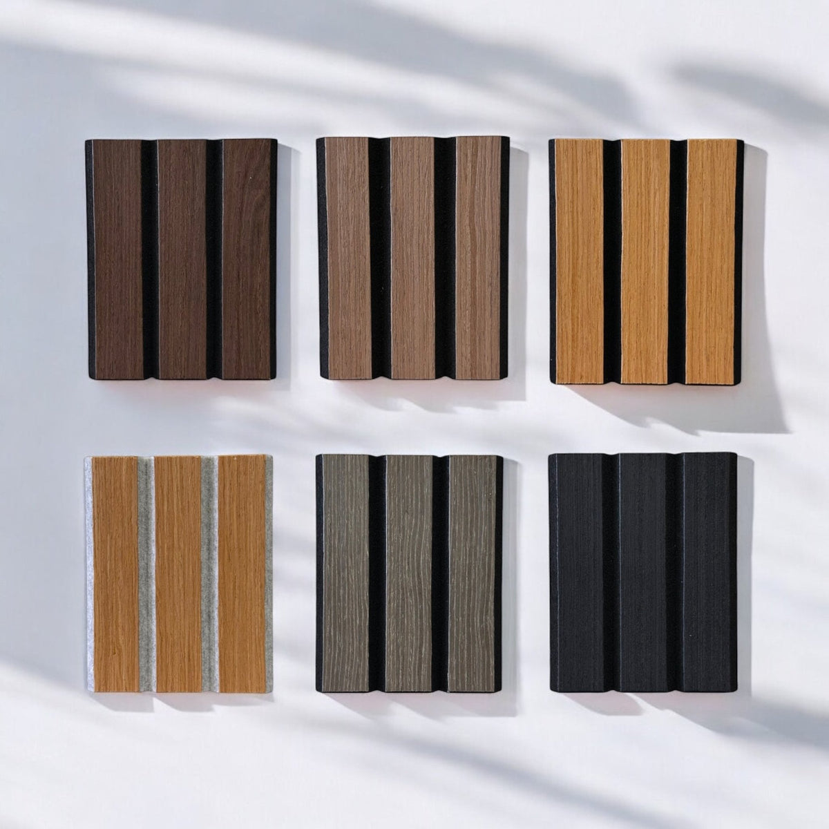 Wood Panel Sample Wood Slat Acoustic Panels made with real natural Oak and Walnut finishes