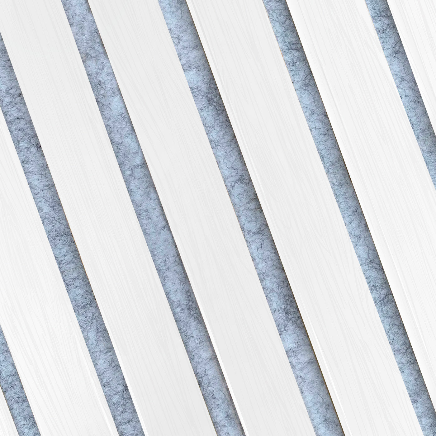Wall Slat Acoustic Panel in Diamond White, Grey Felt
