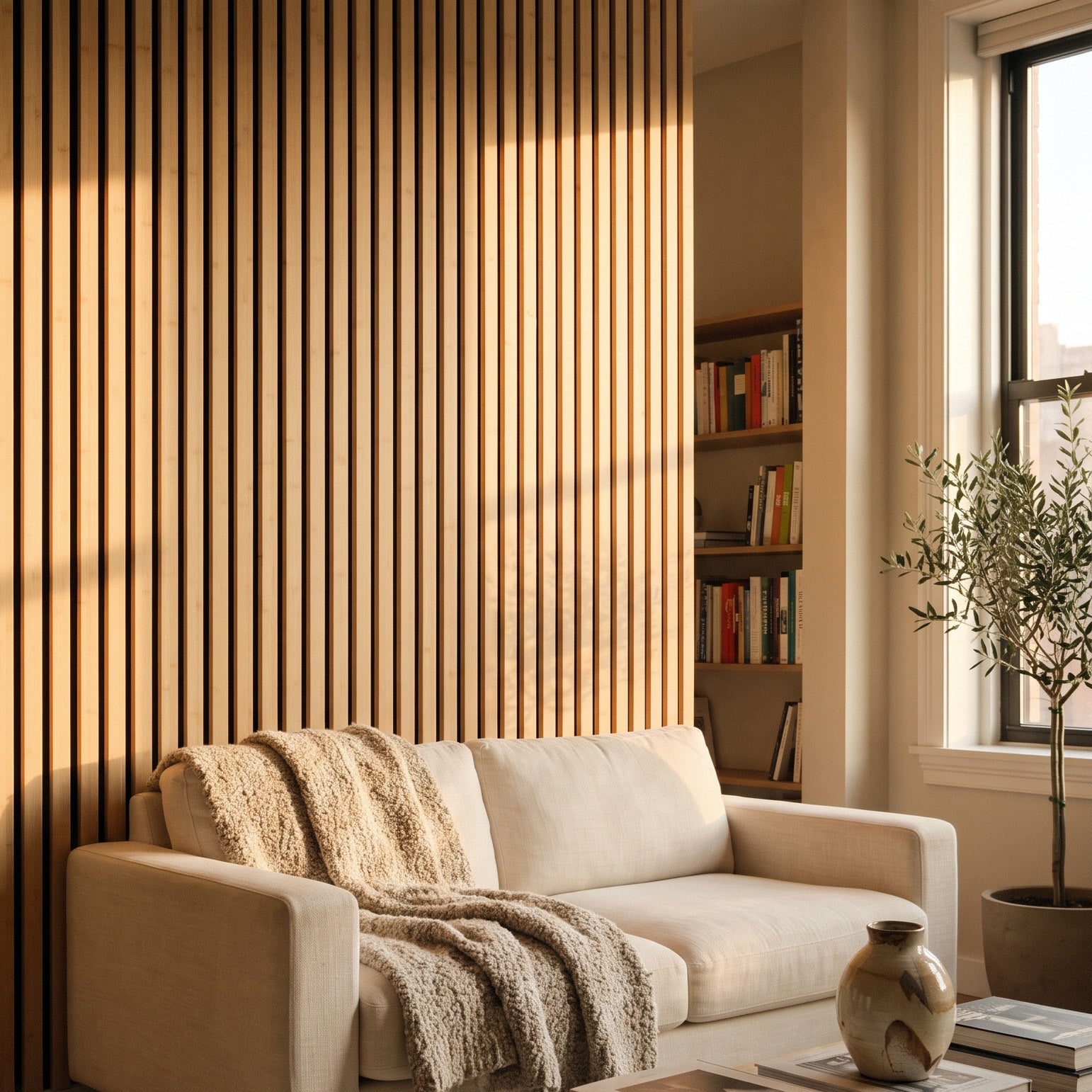 Solid Bamboo Slat Panel Sample – Natural